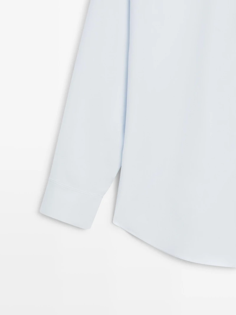 Poplin and cotton blend shirt
