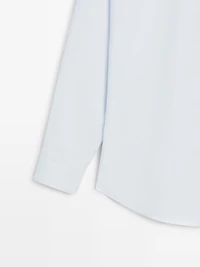 Poplin and cotton blend shirt