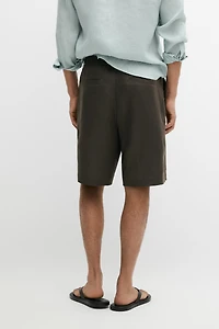 100% linen short Bermuda shorts
