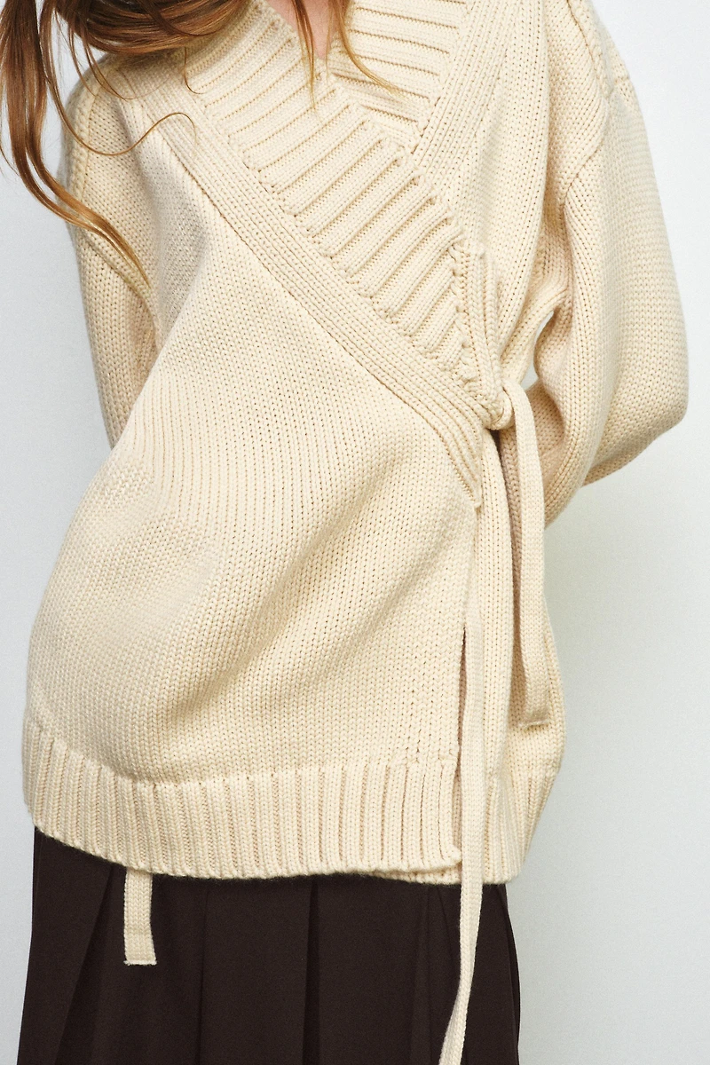 KNIT KIMONO WRAP JACKET