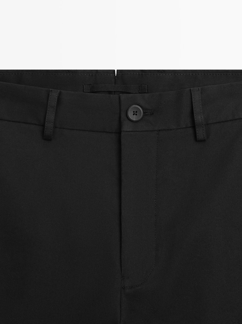 Pantalon tapered fit en coton