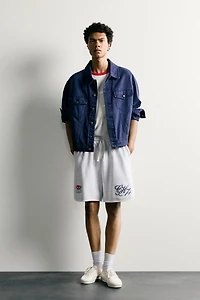 EMBROIDERED PATCH SWEATSHORTS