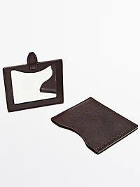 Nappa leather case with mirror