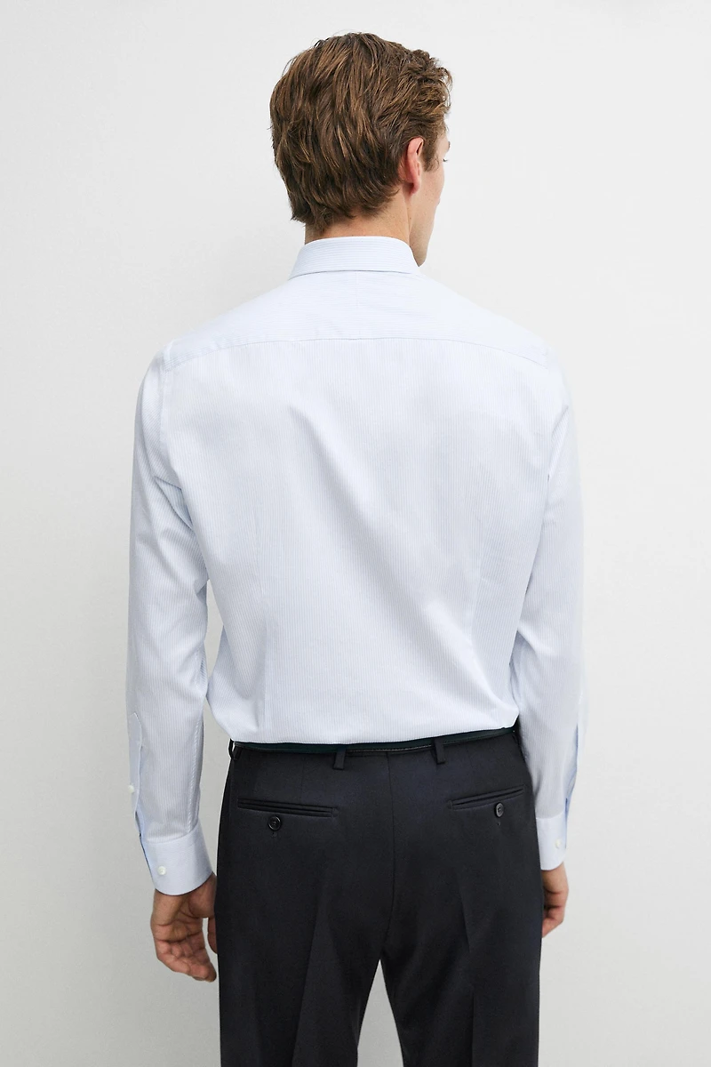 Slim fit 100% cotton double stripe shirt