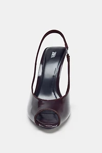 HEELED PATENT FINISH SANDALS