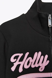 TEXT ZIP-UP SWEATSHIRT