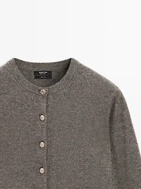 100% wool cardigan with gold buttons
