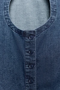 FAUX DENIM BUTTON-UP TOP