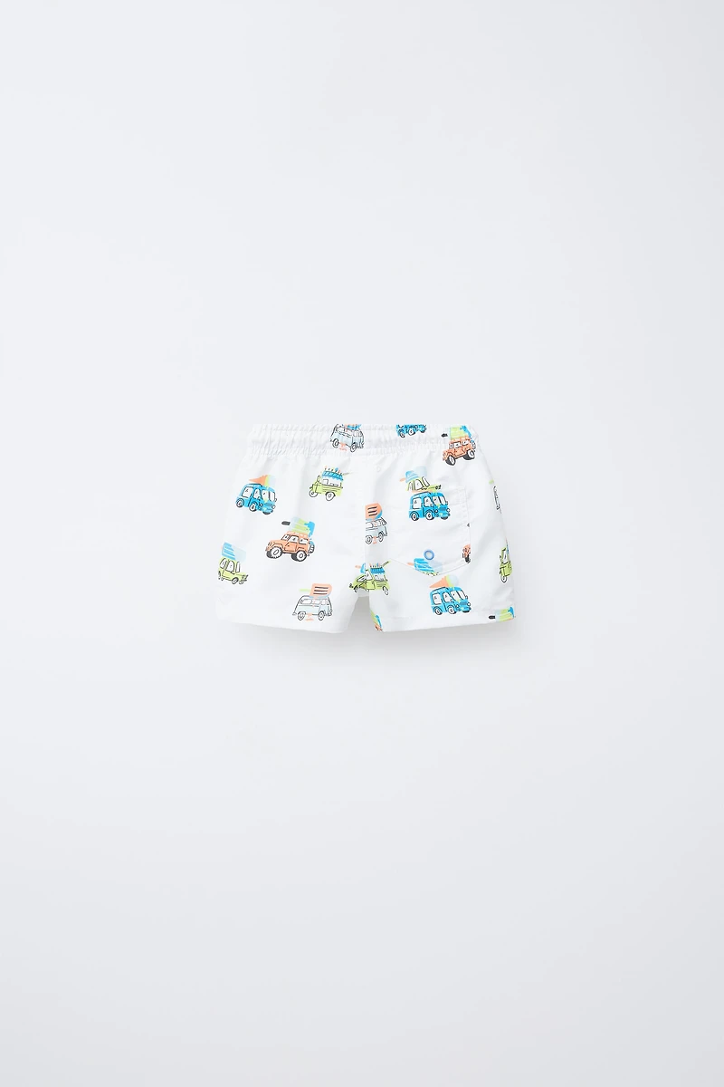 2-6 YEARS/ CARS AND ICE CREAM SWIM SHORTS