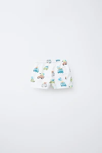2-6 YEARS/ CARS AND ICE CREAM SWIM SHORTS