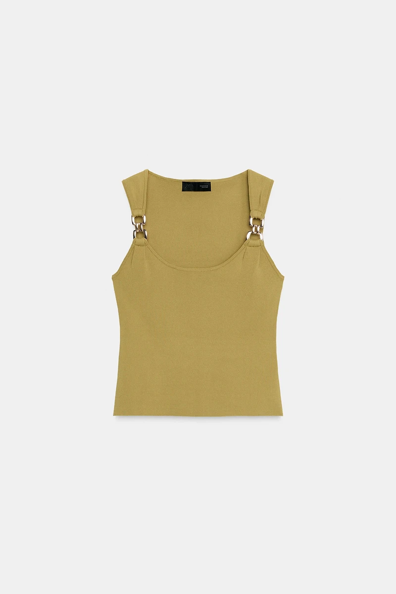 METALLIC DETAIL KNIT TOP