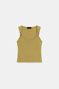 METALLIC DETAIL KNIT TOP