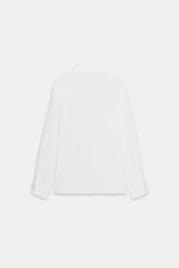 CHEMISE EN CRÊPE À VOLANT