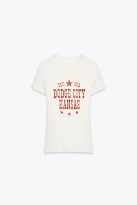 RIBBED TEXT T-SHIRT