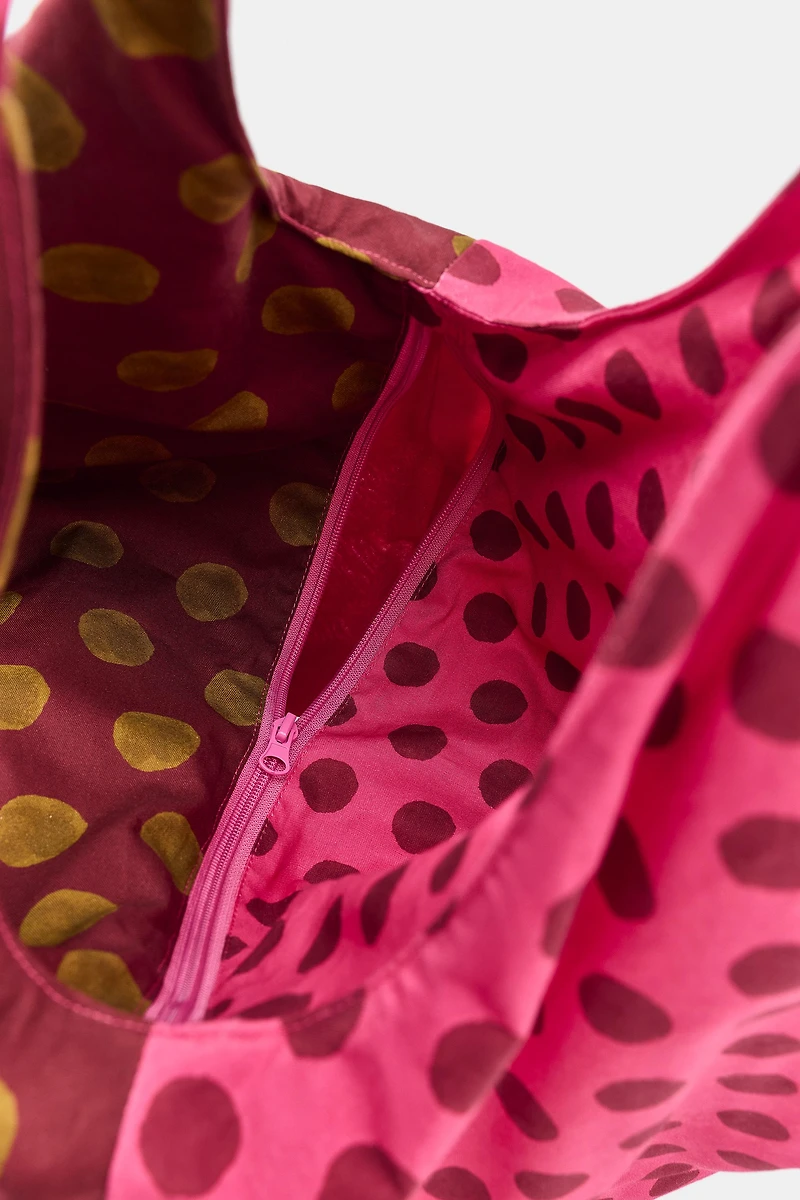 PRINTED POLKA DOT MAXI BAG