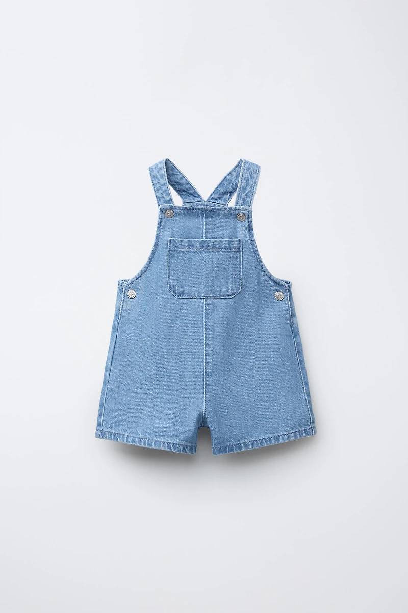 DENIM OVERALL SHORTS