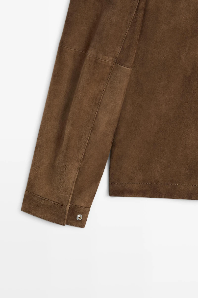 Suede jacket with pocket details