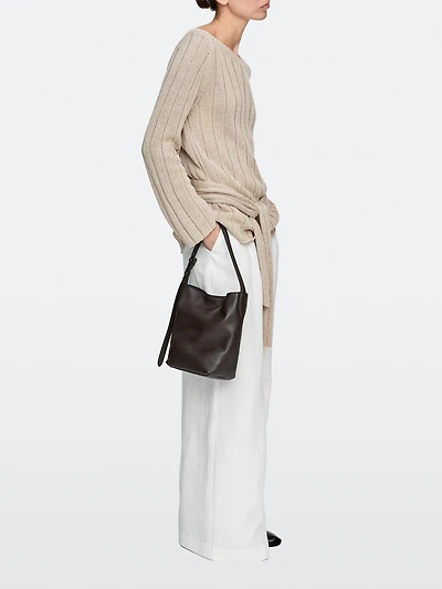 Nappa leather mini bucket bag