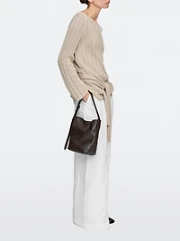 Nappa leather mini bucket bag