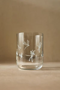 VERRE MOTIF LIBELLULE