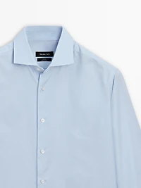 Chemise slim à micro-carreaux 100 % coton