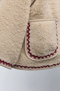 VESTE EFFET MOUTON ONDULINE DOUBLURE POLAIRE