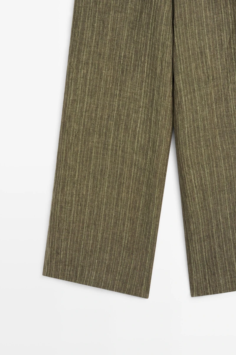 Pantalon avec ceinture large total look lin