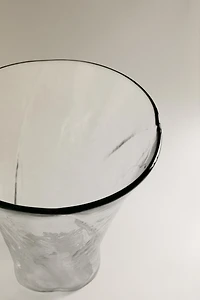 LARGE WAVY GLASS VASE