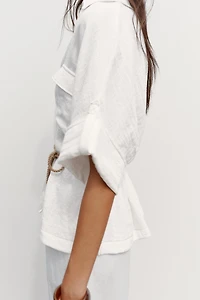 BELTED SAFARI SHIRT