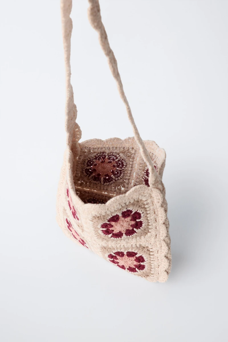 CROCHET KNIT FLOWER BAG