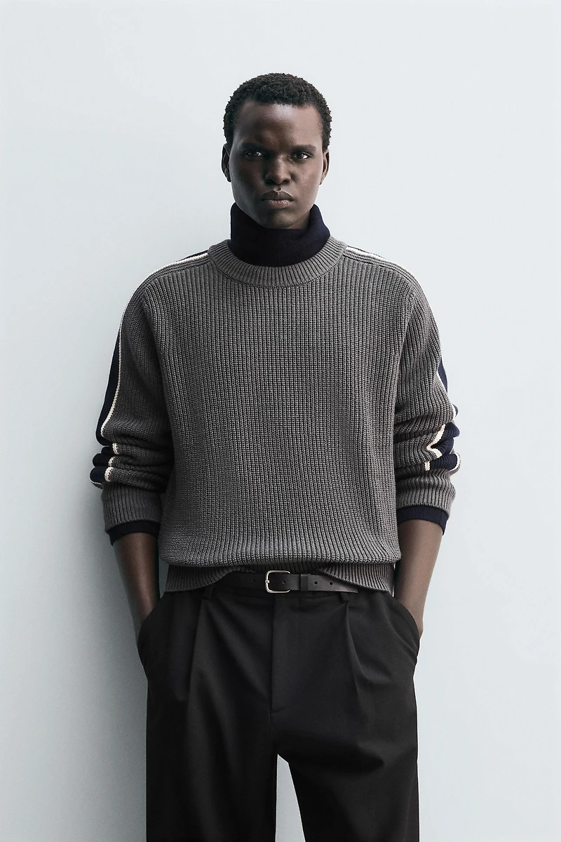 PULL COLOR BLOCK AVEC BANDES