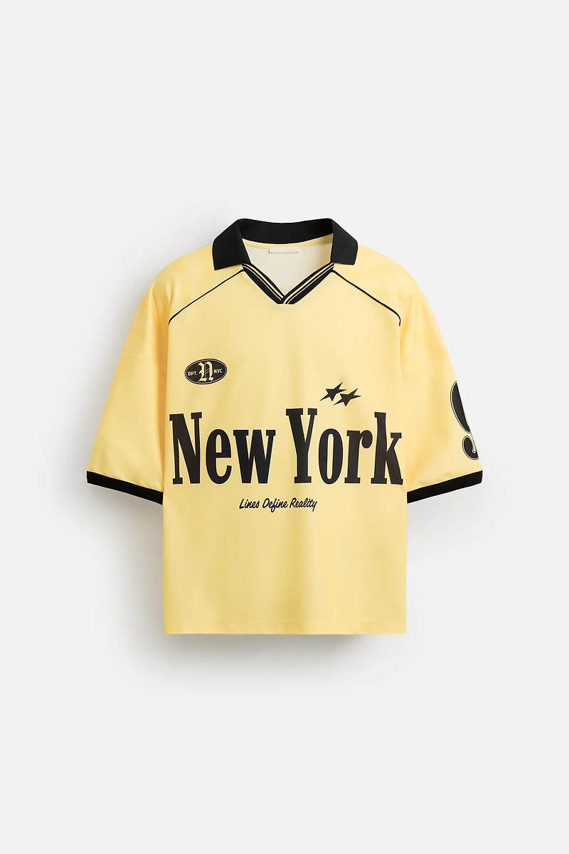 RETRO FOOTBALL PRINTED POLO SHIRT