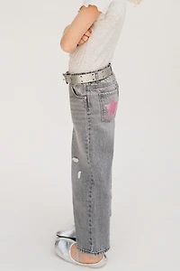 STAR AND HEART WIDE LEG JEANS