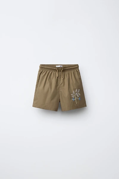 4-10 YEARS / EMBROIDERED SWIM SHORTS