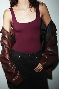 WIDE STRAP POLYAMIDE BODYSUIT