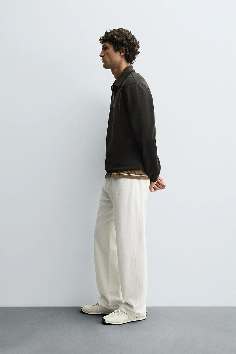 INTERLOCK ZIP POLO SWEATSHIRT