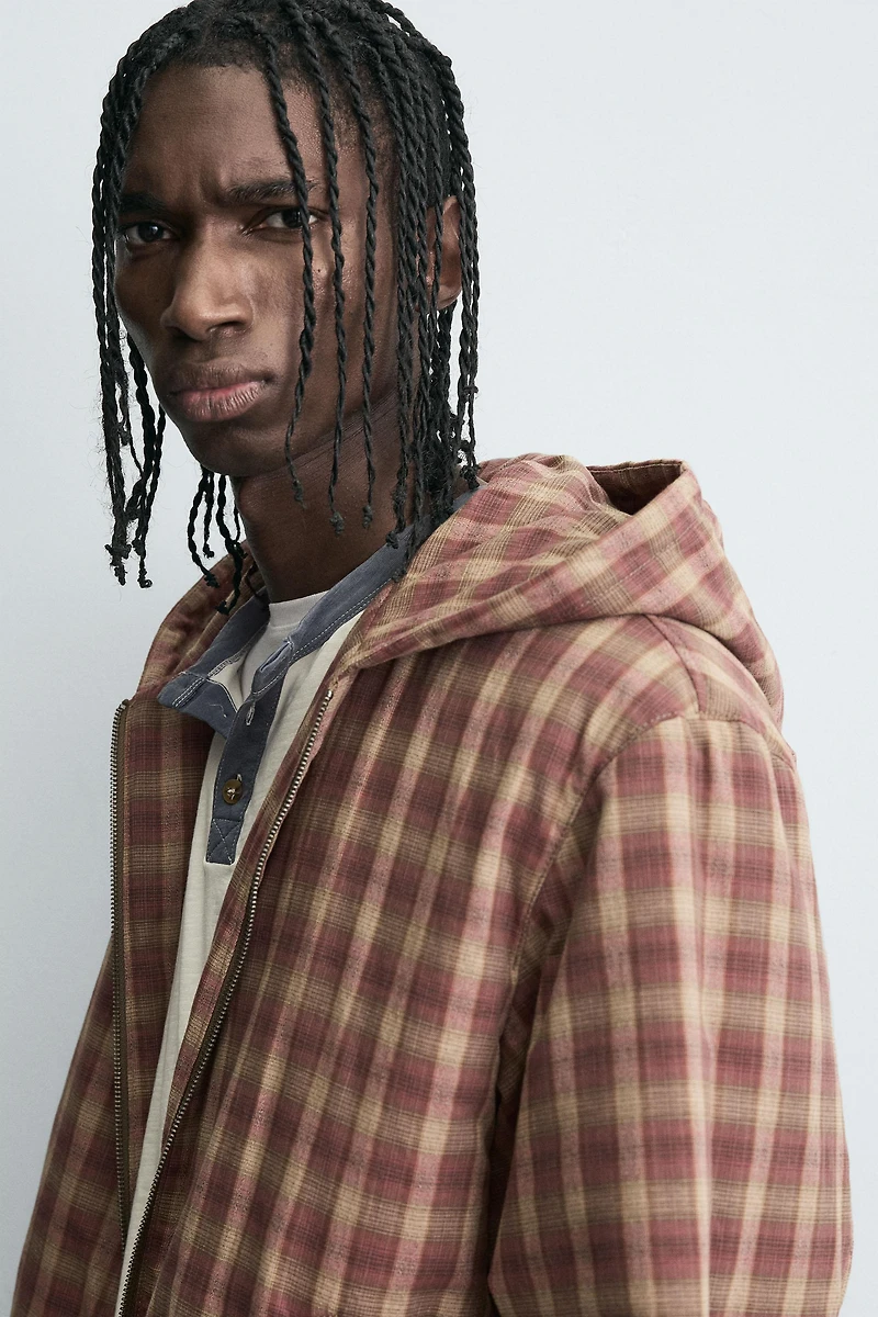 CHECKERED HOODIE JACKET