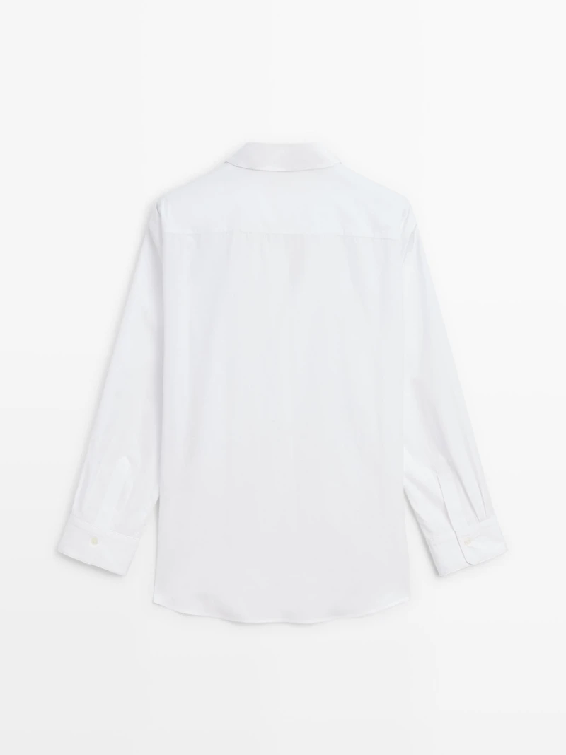 100% cotton poplin shirt with metallic detail