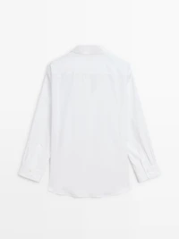 100% cotton poplin shirt with metallic detail