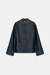 SATIN EFFECT FROG CLASP SHIRT ZW COLLECTION