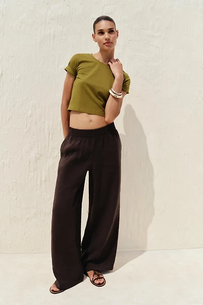 CROPPED STRETCH T-SHIRT