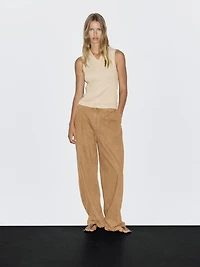 Relaxed fit high-waist trousers