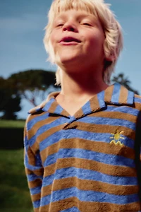 STRIPED TERRYCLOTH POLO AND BERMUDA SET