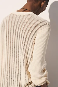 OPENWORK TEXTURED CARDIGAN