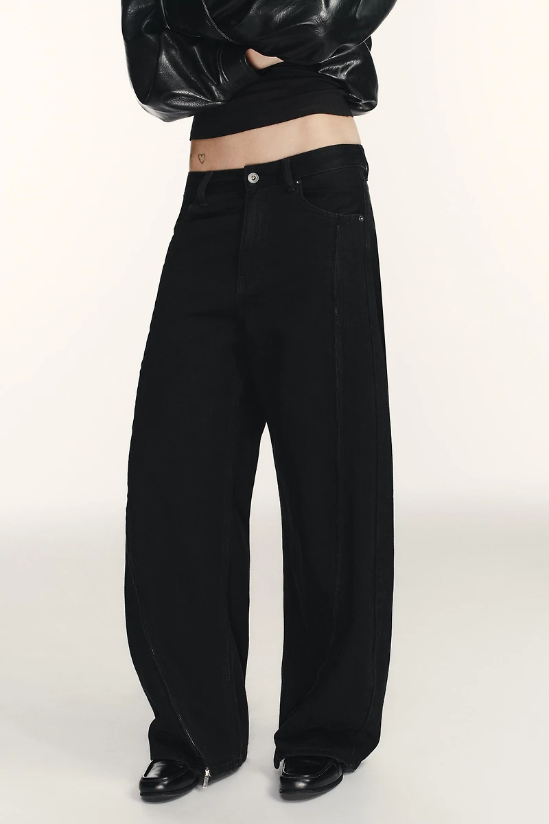 TRF BAGGY ZIPPER JEANS