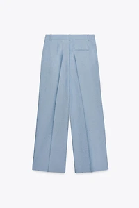 PLEATED STRAIGHT LEG PANTS