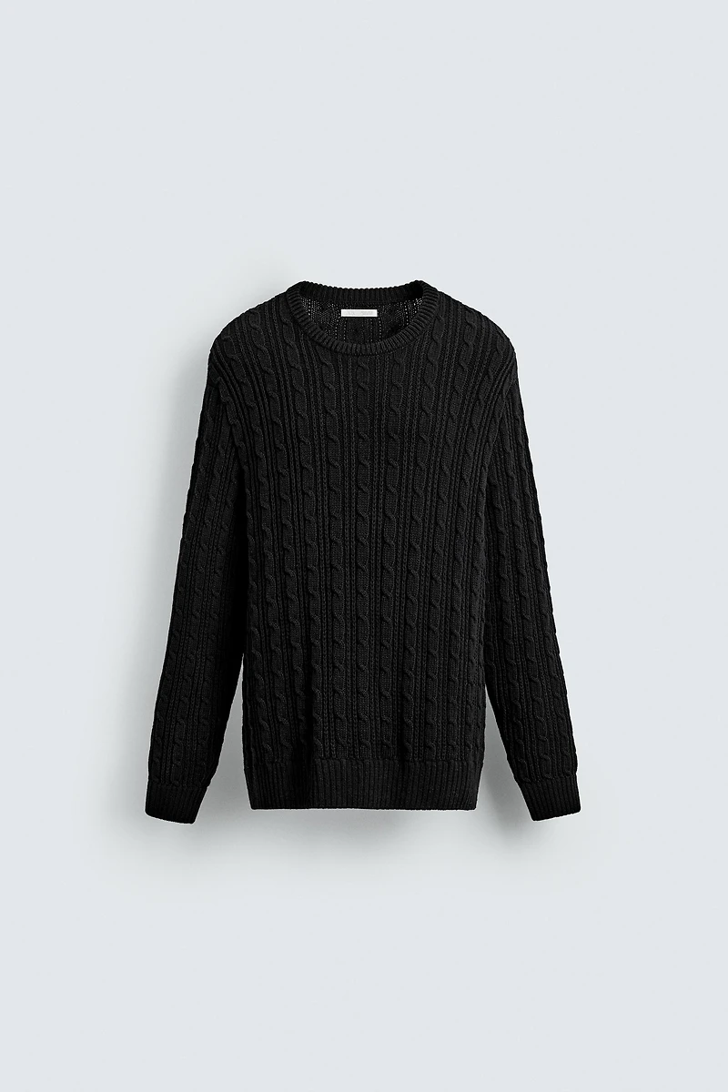 TEXTURED WOVEN SWEATER