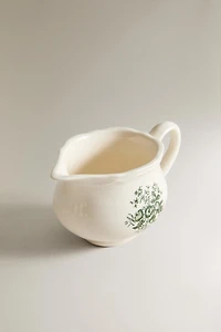 FLORAL EARTHENWARE CREAM PITCHER