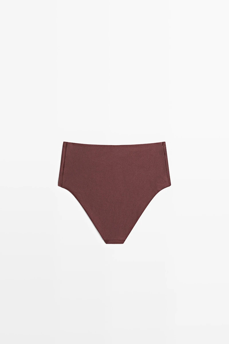 Shimmery high-waist bikini bottoms