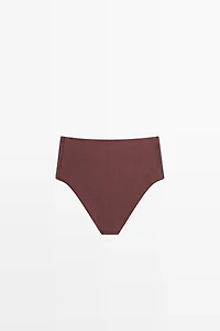 Shimmery high-waist bikini bottoms